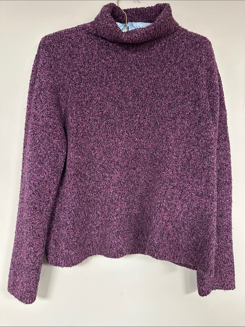 Appleseed’s vibrant mixed shades of purple warm soft turtleneck sweater, S/ M